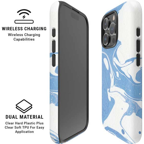 Marbleized Blue iPhone 16 Pro Magsafe Impact Case