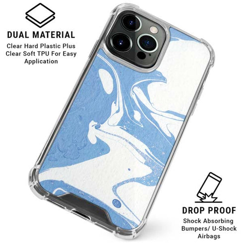 Marbleized Blue iPhone 16 Pro Max Clear Case