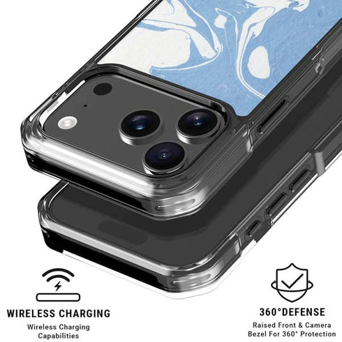 Marbleized Blue iPhone 18 Pro Clear Case