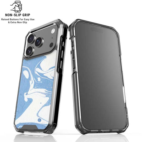 Marbleized Blue iPhone 18 Pro Clear Case