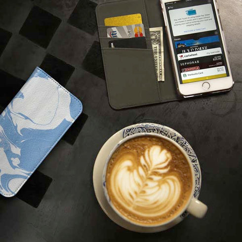 Marbleized Blue iPhone SE (2nd & 3rd Gen) Folio Case