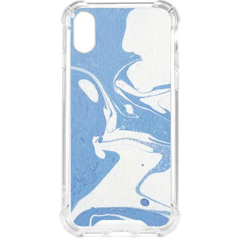 Marbleized Blue iPhone XS Clear Case