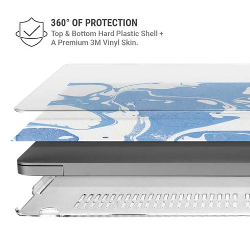 Marbleized Blue MacBook Pro 14in (2021-24) Case plus Skin