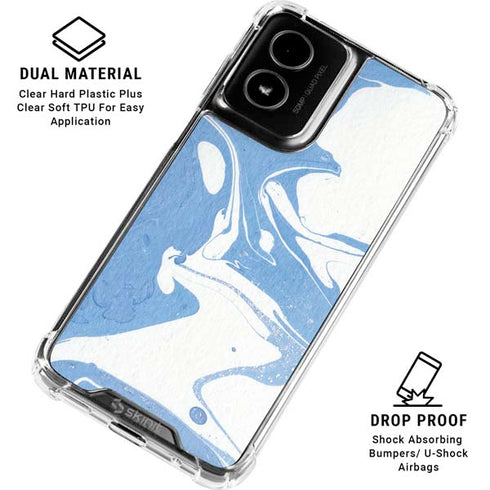 Marbleized Blue Moto G Power 5G (2024) Clear Case
