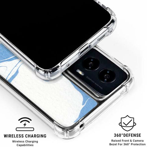 Marbleized Blue Moto G Power 5G (2024) Clear Case