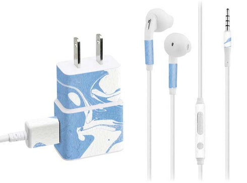 Marbleized Blue Phone Charger Skin