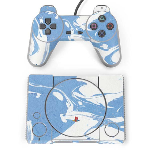Marbleized Blue PlayStation Classic Bundle Skin
