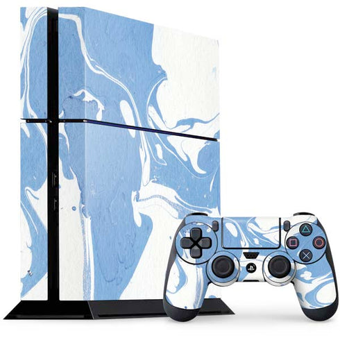 Marbleized Blue PS4 Console and Controller Bundle Skin