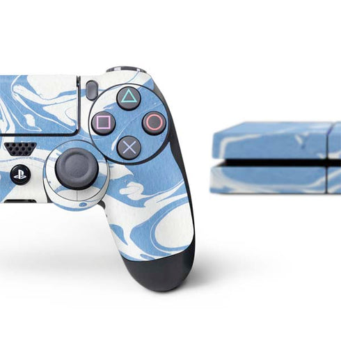 Marbleized Blue PS4 Console and Controller Bundle Skin