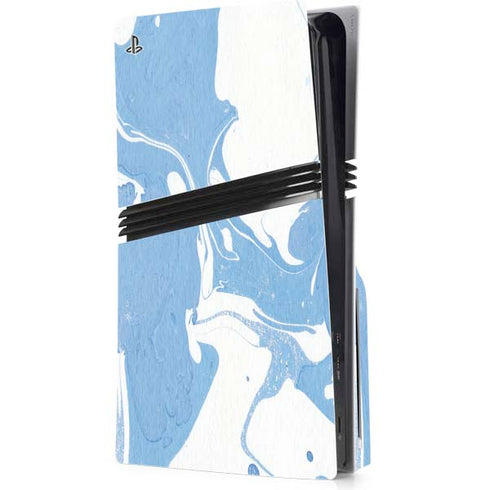 Marbleized Blue PS5 Pro Disk Console Skin