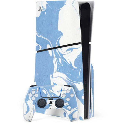 Marbleized Blue PlayStation PS5 Skins