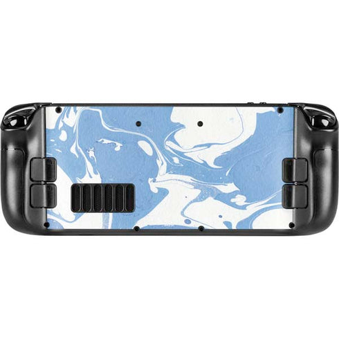 Marbleized Blue Steam Deck Handheld Gaming Computer Skin
