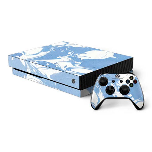 Marbleized Blue Xbox One X Bundle Skin
