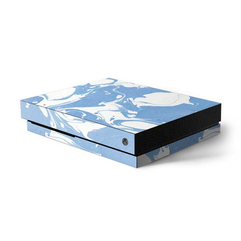 Marbleized Blue Xbox One X Console Skin
