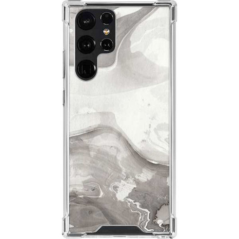 Marbleized Grey Galaxy S23 Ultra Clear Case