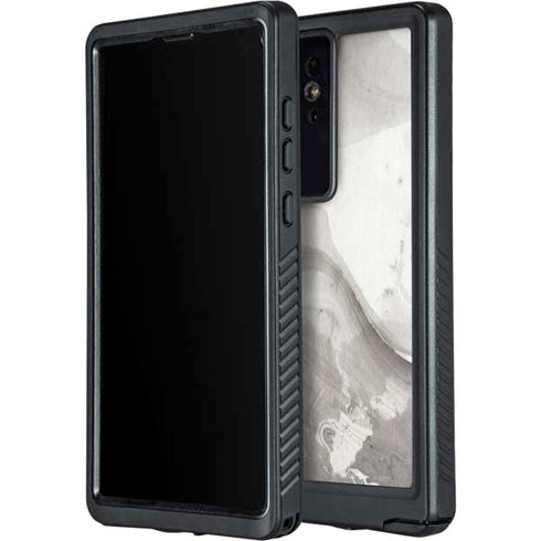 Marbleized Grey Galaxy S24 Ultra Waterproof Case