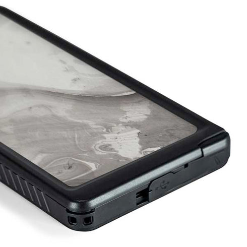 Marbleized Grey Galaxy S24 Ultra Waterproof Case