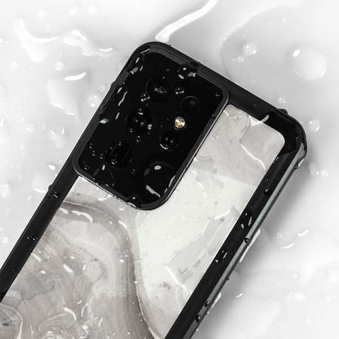 Marbleized Grey Galaxy S24 Ultra Waterproof Case