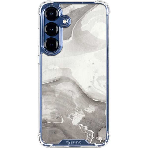 Marbleized Grey Galaxy S25 Clear Case