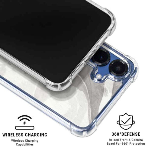 Marbleized Grey Galaxy S25 Clear Case