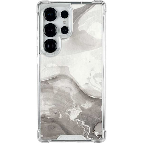 Marbleized Grey Galaxy S25 Ultra Clear Case