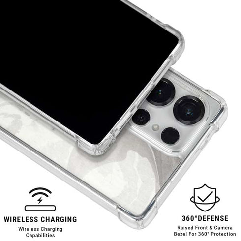 Marbleized Grey Galaxy S25 Ultra Clear Case