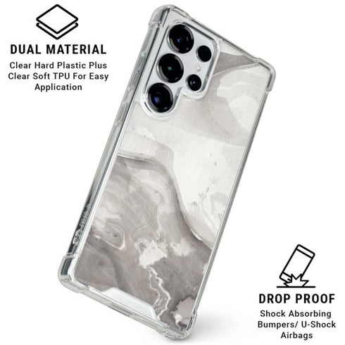 Marbleized Grey Galaxy S25 Ultra Clear Case
