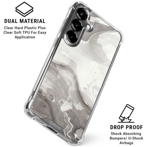 Marbleized Grey Galaxy S26 Plus Clear Case