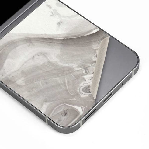 Marbleized Grey Galaxy Z Flip6 Skin