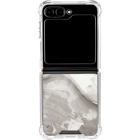 Marbleized Grey Galaxy Z Flip6 Clear Case