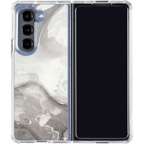 Marbleized Grey Galaxy Z Fold5 5G Clear Case