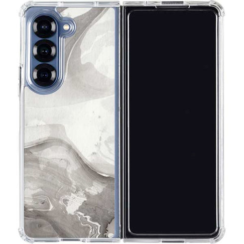 Marbleized Grey Galaxy Z Fold6 Clear Case