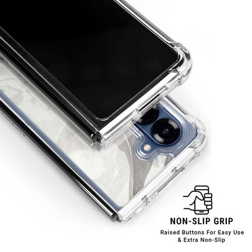 Marbleized Grey Galaxy Z Fold6 Clear Case