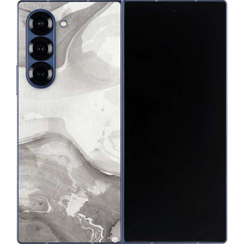 Marbleized Grey Galaxy Z Fold6 Skin