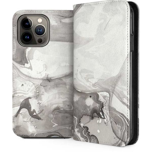Marbleized Grey iPhone 14 Pro Max Folio Case