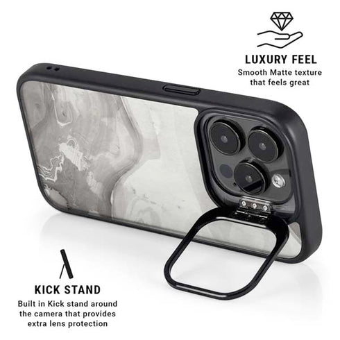 Marbleized Grey iPhone 14 Pro Max Kickstand Case