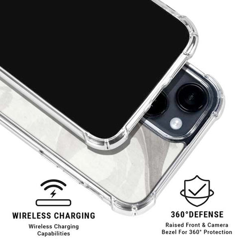 Marbleized Grey iPhone 15 Clear Case