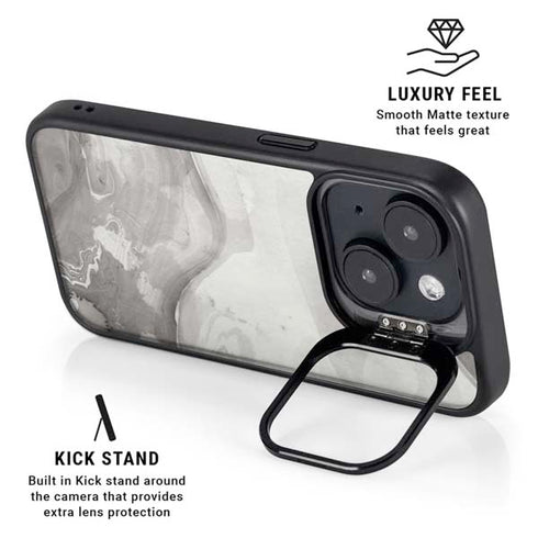 Marbleized Grey iPhone 15 Kickstand Case