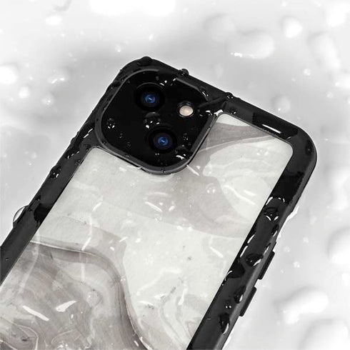 Marbleized Grey iPhone 15 Plus Waterproof Case
