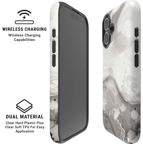 Marbleized Grey iPhone 16 Magsafe Impact Case