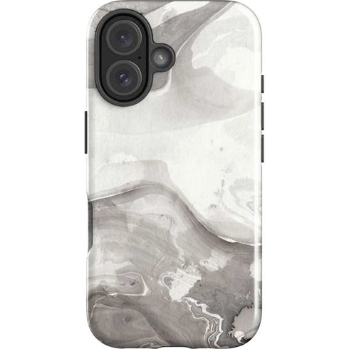Marbleized Grey iPhone 16 Plus Impact Case