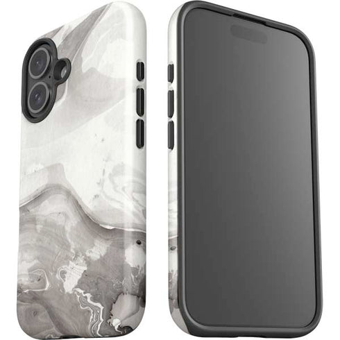 Marbleized Grey iPhone 16 Plus Impact Case