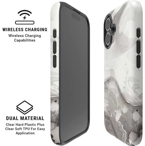 Marbleized Grey iPhone 16 Plus Magsafe Impact Case