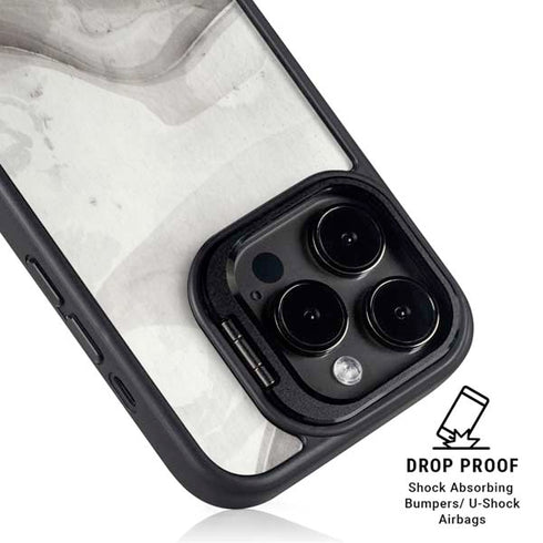 Marbleized Grey iPhone 16 Pro Max Kickstand Case