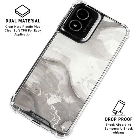 Marbleized Grey Moto G Power 5G (2024) Clear Case
