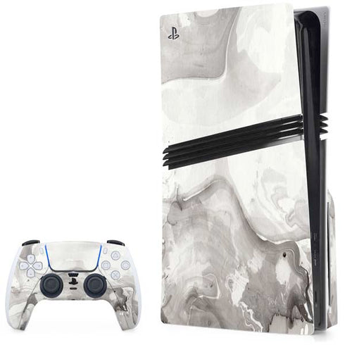 Marbleized Grey PS5 Pro Disk Bundle Skin