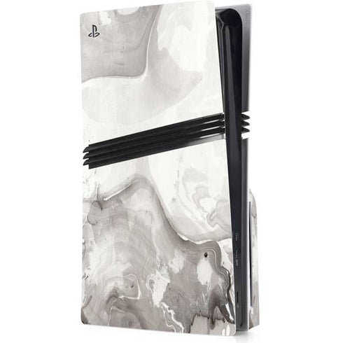 Marbleized Grey PS5 Pro Disk Console Skin