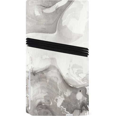 Marbleized Grey PS5 Pro Disk Console Skin