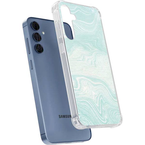 Marbleized Mint Galaxy A55 5G Clear Case