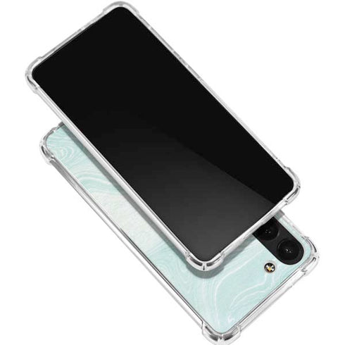 Marbleized Mint Galaxy S24 FE Clear Case